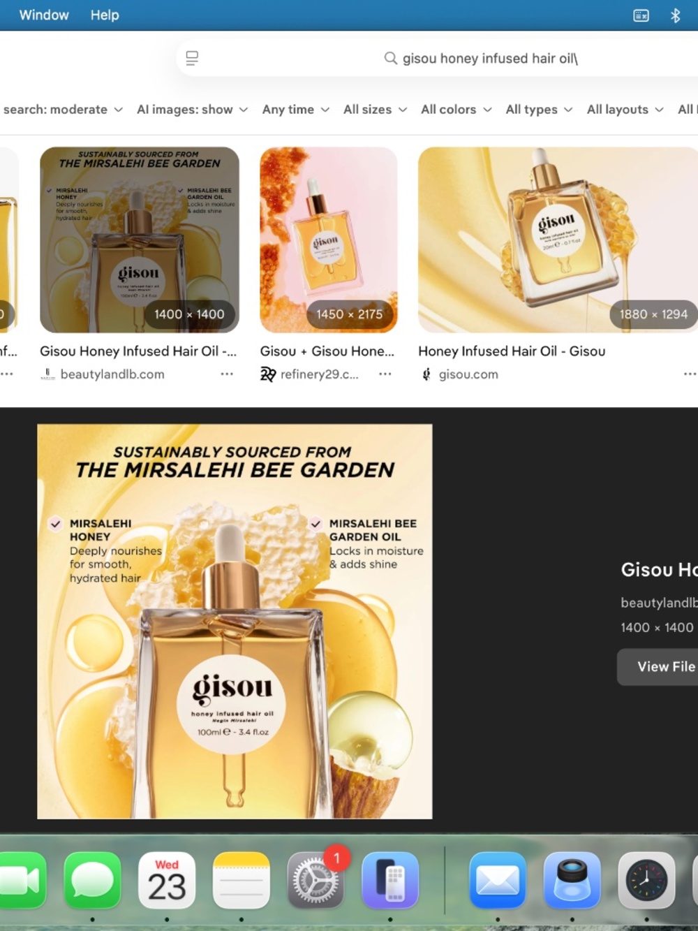 gisou honey infused hair oil